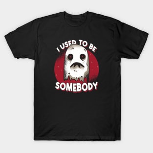 Funny Ghost "I Used to Be Somebody" // Halloween Pun Humor T-Shirt